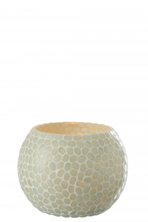 Suport lumanare Orb, Sticla, Albastru, 13x13x10 cm [1]