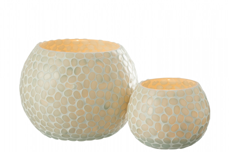 Suport lumanare Orb, Sticla, Albastru, 13x13x10 cm [4]