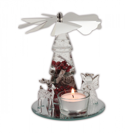 Decoratiuni - Suport lumanare pastila DREAM-pyramide, sticla, 17x12x15 cm