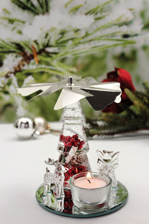 Suport lumanare pastila DREAM-pyramide, sticla, 17x12x15 cm [1]