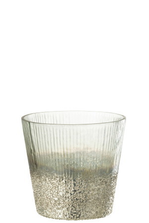 SALE % - Suport lumânare, Ribbed Argintiu L