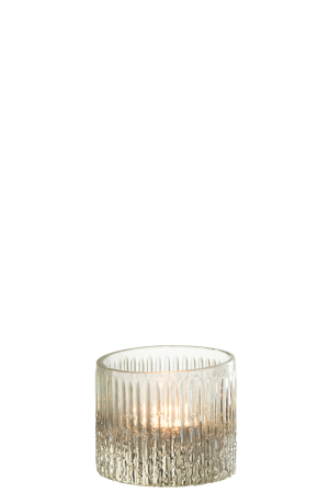 Suport lumânare, Ribbed Argintiu S [1]