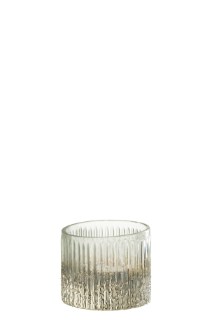 SALE % - Suport lumânare, Ribbed Argintiu S