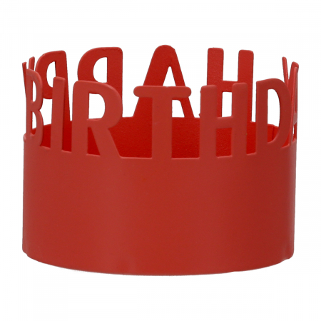 Suport lumanare, rotund, Felicitări, Saying, Metal, albastru, roșu, galben, PU 18, 3 buc. asortate, H. 3,5 cm, D. 5,2 cm [2]