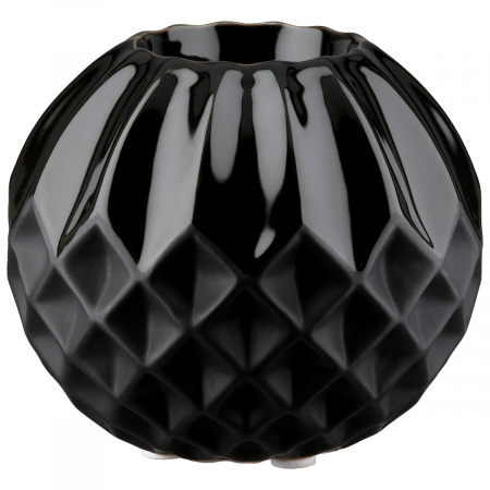 Suport lumanare, rotund, Panteon, Ceramica, negru, PU 6, H. 10 cm, D. 11 cm [1]