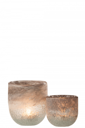 Suport lumanare Scavo, Sticla, Gri, 12.5x12.5x15 cm [4]