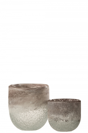 Suport lumanare Scavo, Sticla, Gri, 12.5x12.5x15 cm [3]