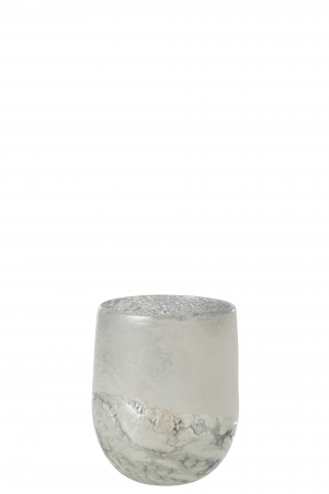 Suporturi lumanari - Suport lumanare Scavo, Sticla, Gri, 18.5x18.5x22 cm