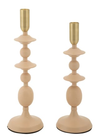 SALE % - Suport lumanare, Set de 2 buc. Gemini roz, ø 10x29-10x33 cm