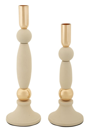 Suporturi lumanari - Suport lumanare, Set de 2 buc. Strek, crem cm ø 9,5x25-9,5x30