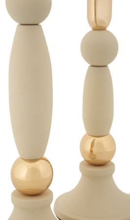 Suport lumanare, Set de 2 buc. Strek, crem cm ø 9,5x25-9,5x30 [1]