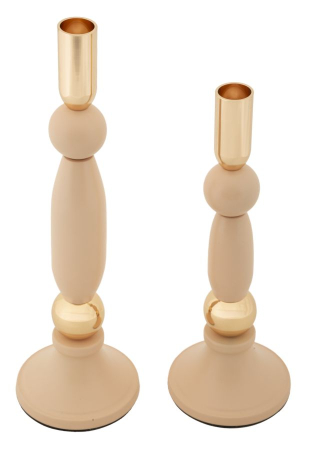 Suport lumanare, Set de 2 buc. Strek, roz, cm ø 9,5x25-9,5x30 [1]