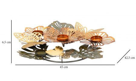 Suport lumanare Shine -A-, Fier, Multicolor, 6.5x45x42.5 cm [4]