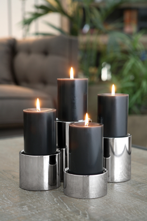 Suport lumanare Sobrio, Otel inoxidabil, Argintiu, 15x10 cm [2]