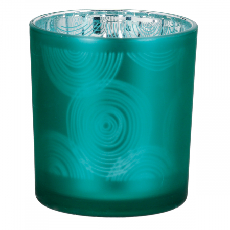 Suport lumanare, Spiral, Sticla, verde, alb, PU 18, 2 buc. asortate, H. 8 cm, D. 7 cm [2]