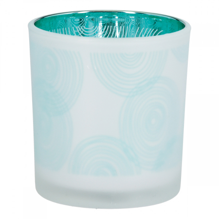 Suport lumanare, Spiral, Sticla, verde, alb, PU 18, 2 buc. asortate, H. 8 cm, D. 7 cm [1]