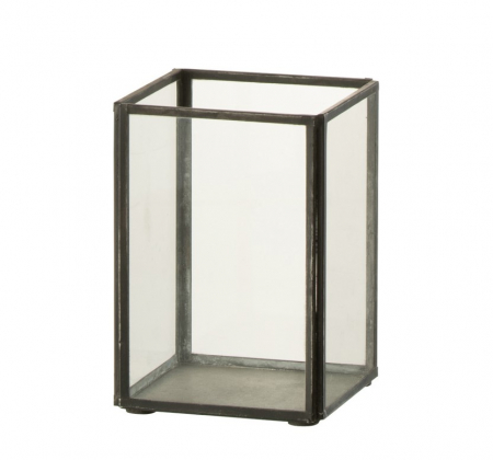 Suport lumanare, Sticla, Negru, 10x10x15 cm Suporturi lumanari - Suport lumanare, Sticla, Negru, 10x10x15 cm