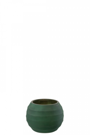 Suport lumanare Stripe, Sticla, Verde, 12.5x12.5x9 cm [1]