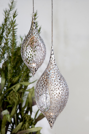 TERASA SI GRADINA - Suport lumanare suspendat Purley metal, argintiu, 99x18 cm