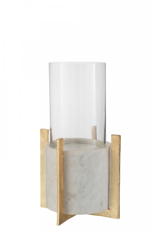 SALE % - Suport lumanare Tealight, Sticla, Champagne, 23.5x23.5x42 cm