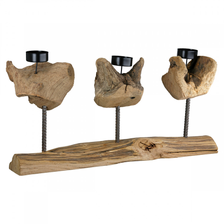 Suport lumânare tip pastilă, Metal, culori naturale, PU 3, L. 7 cm, L. 43 cm, H 20 cm [1]