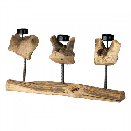 Suport lumânare tip pastilă, Metal, culori naturale, PU 3, L. 7 cm, L. 43 cm, H 20 cm Suporturi lumanari - Suport lumânare tip pastilă, Metal, culori naturale, PU 3, L. 7 cm, L. 43 cm, H 20 cm