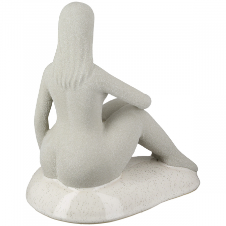 Suport lumânare tip pastilă, motiv femeie, ceramică, gri deschis, PU 2, L. 14 cm, l. 18 cm, H 20 cm [2]