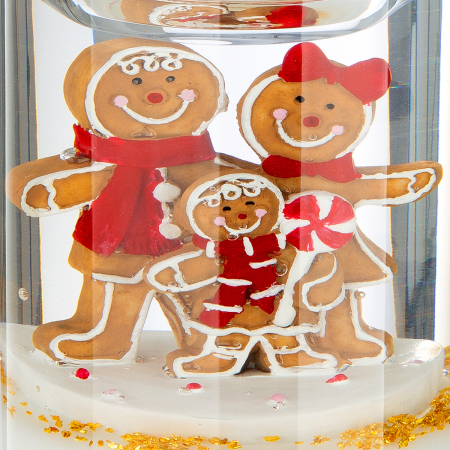 Suport lumanare tip tealight, Candela Classic, „Wonderland Gingerbread”, Turta dulce, Sticla, maro, alb, PU 4, L. 7 cm, L. 7 cm, H 10,5 cm [3]