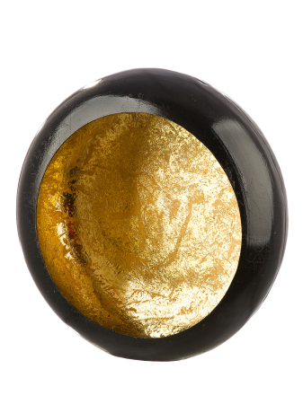 Suport lumanare tip tealight, rotund, „Mystique”, Metal, negru, auriu, PU 3, L. 8,5 cm, latime 22 cm, inaltime 23 cm [1]