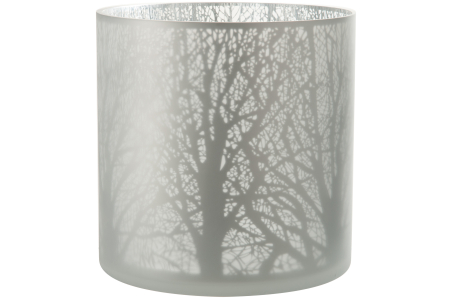 Suporturi lumanari - Suport lumanare Tree, Sticla, Alb, 29x29x29 cm
