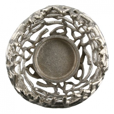 Suport lumanare Twigs, aluminiu, argintiu, 8x12 cm [2]