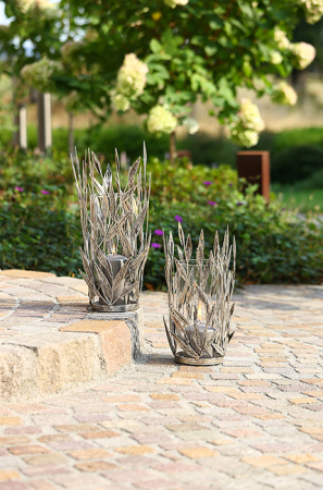 Suport lumanare Twigs metalic, argintiu, 50x13 cm [4]