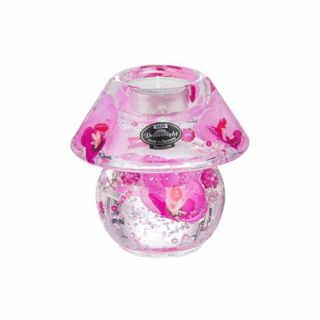 Suport lumanare  Ufo Orchid, Sticla, Transparent/Roz, 10x9.5x9.5 cm [1]