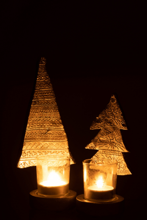 Suport lumanare Xmas Tree, Rasina, Argintiu, 10x8.5x23 cm [5]