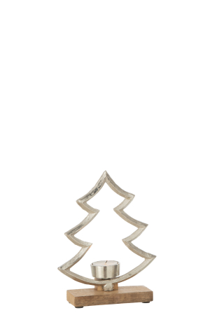 Suport lumanari, Aluminiu, Argintiu, 16x5x21 [1]