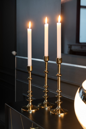 SALE % - Suport lumanari, Aluminiu, Auriu, 13x13x33 cm