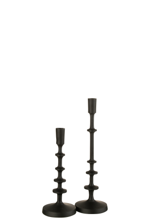Suport lumanari, Aluminiu, Negru, 13x13x40 [2]