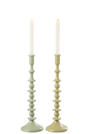 Suport lumanari, Aluminiu, Verde, 13x13x42.5 [2]