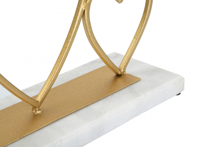 Suport lumanari Hearts, Fier/Marmura, Auriu, 20x30x9 cm [1]