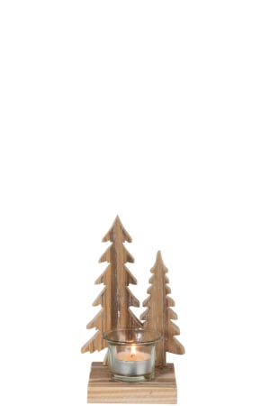 Suport lumanari, Lemn, Natural, 11x9x18 [1]