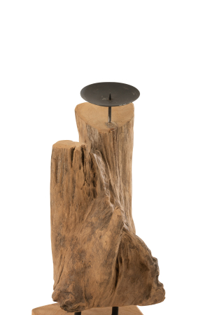 Suport lumanari, Lemn, Natural, 15x15x35 [1]