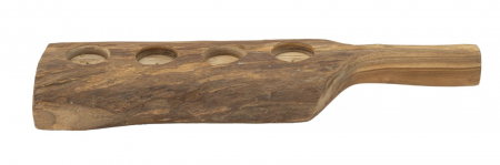 Suport lumanari lung din tec reciclat 51x14x6 cm (piesa unica) [1]