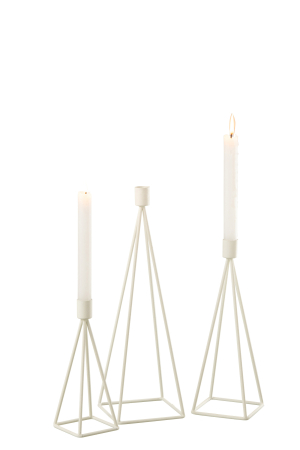 Suport lumanari, Metal , Alb , 12x12x38.5 [1]