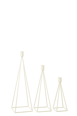 Suport lumanari, Metal , Alb , 12x12x38.5 [2]