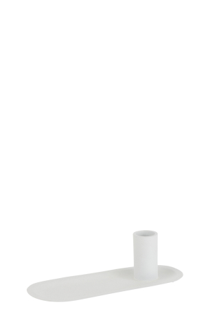 SALE % - Suport lumanari, Metal, Alb, 20x7x6