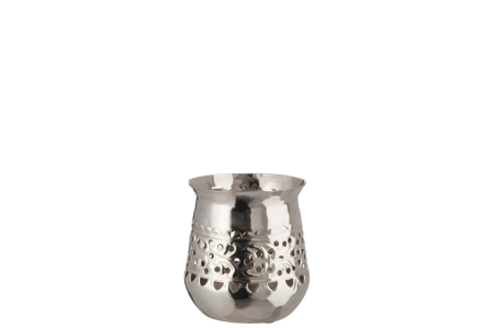 SALE % - Suport lumanari, Metal, Argintiu, 10.7x10.7x12.5 cm