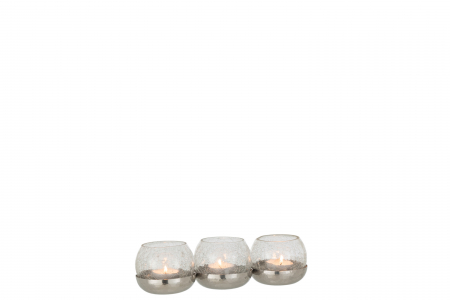 Suport lumanari, Metal, Argintiu, 27x9x7.5 cm [1]