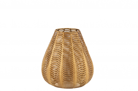 Suporturi lumanari - Suport lumanari, Metal, Auriu, 24x24x31 cm