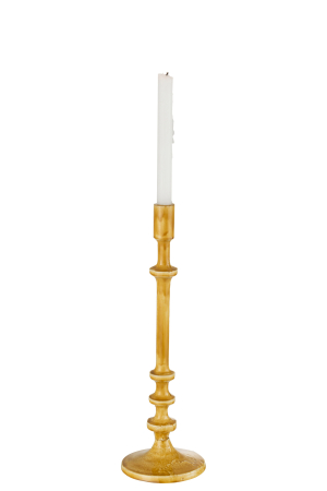 Suport lumanari, Metal , Galben, 13x13x40 [1]