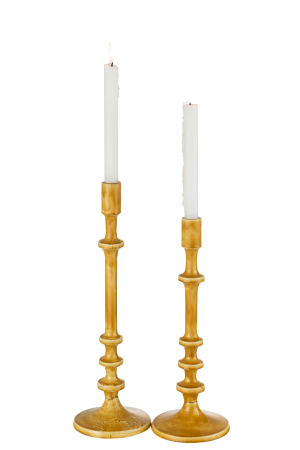 Suport lumanari, Metal , Galben, 13x13x40 [3]